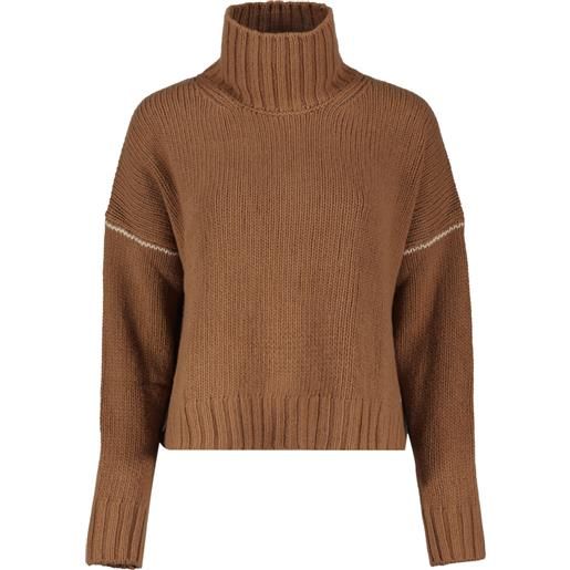 WOOLRICH maglione collo cratere wool cable donna