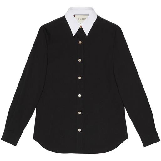 Gucci camicia con colletto a contrasto - nero