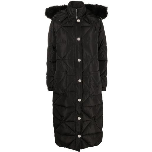Maje giacca con bordo in finta pelliccia - nero