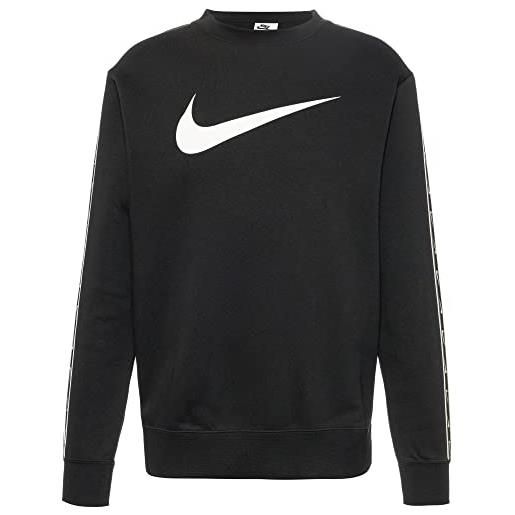 Nike nsw repeat sflc crebb t-shirt, nero/bianco/nero, l uomo