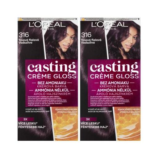 L'Oréal Paris casting creme gloss cofanetti 2x tinta capelli 48 ml tonalità 316 plum per donna