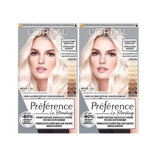 L'Oréal Paris préférence les blondissimes cofanetti 2x tinta capelli 60 ml tonalità ultra platinum per donna