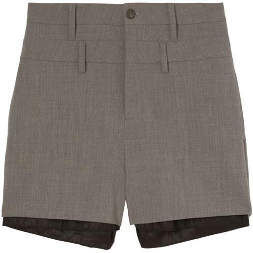 AMBUSH shorts con doppia cintura - grigio