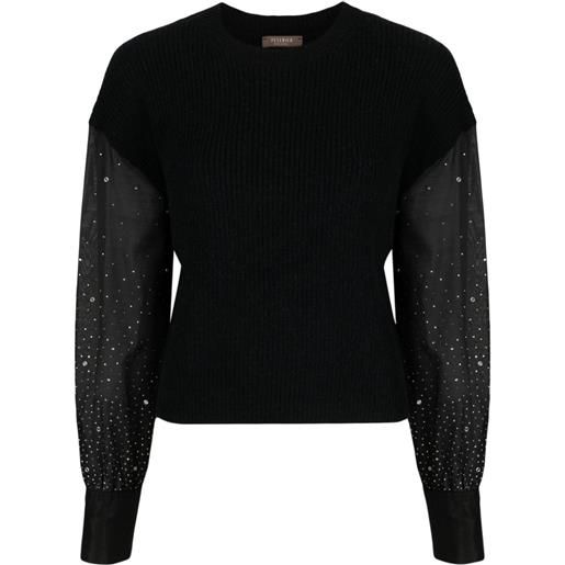 Peserico maglione con strass - nero