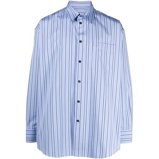 Off-White camicia a righe con ricamo - blu