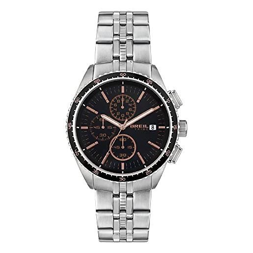 Breil - men's chronograph net collection ew0545 - accessori uomo - orologio per uomo in acciaio blux con cassa da 42 mm e cinturino regolabile da 15,5 a 21 cm
