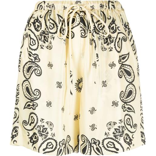 Nanushka shorts con stampa paisley - giallo