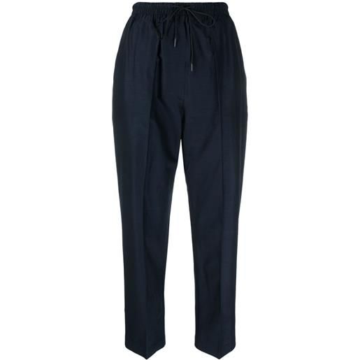 Christian Wijnants pantaloni crop con dettaglio pieghe - blu