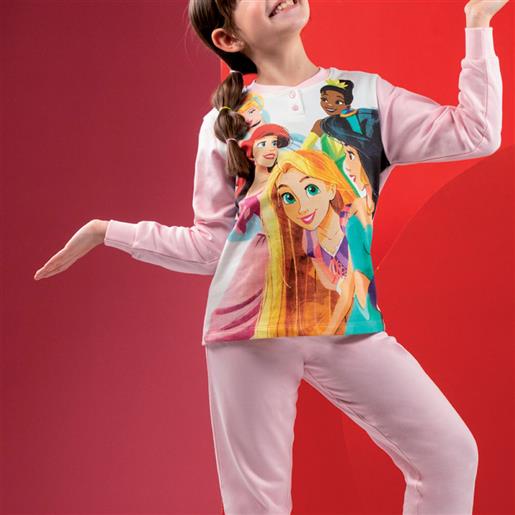 Sabor pigiama principesse 7026 cotone felpato per bambina sabor