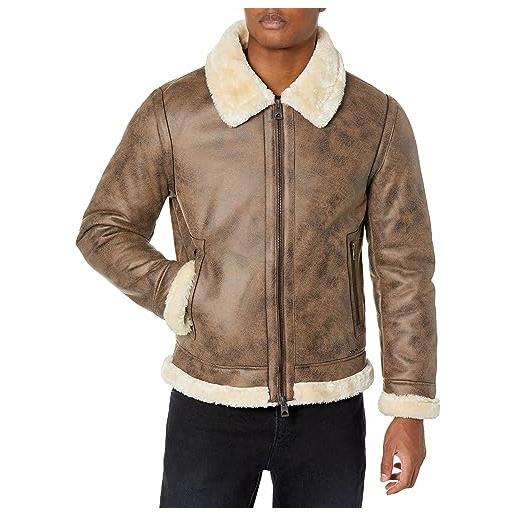 GUESS giubbotto giacca giubbino uomo montone shearling ecologico m3bl24wfp00 taglia xl colore principale marrone
