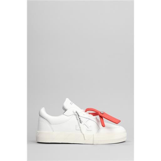 Off White sneakers low vulcanized in cotone bianco
