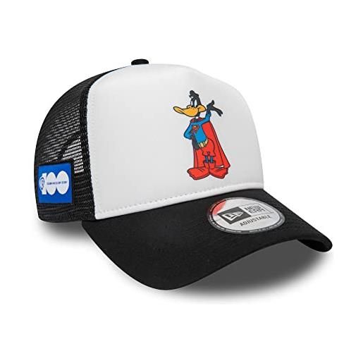 New Era daffy duck superman looney tunes 100 years wb white black a-frame trucker cap - one-size