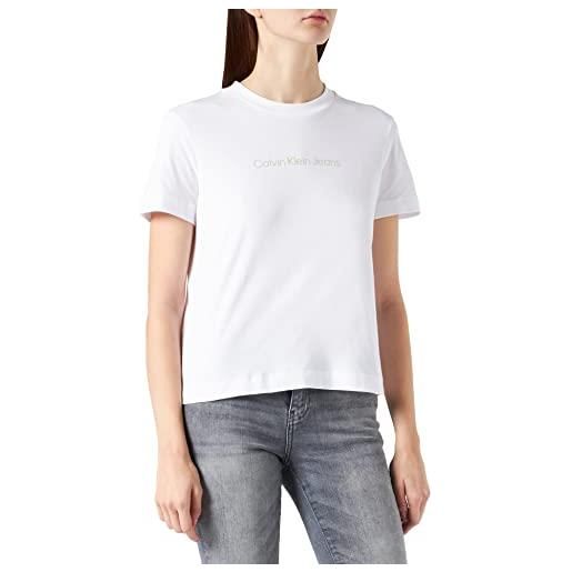 Calvin Klein Jeans maglietta istituzionale shrunken t-shirt, bright white, s donna
