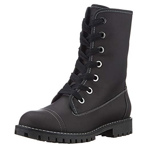 Roxy (roy11) vance-lace-up leather boots for women, stivali arricciati donna, black blk, 38 eu