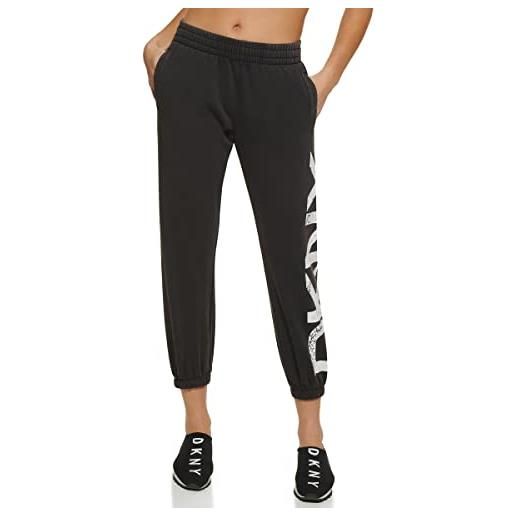 DKNY sport women's crackle logo jogger pantaloni della tuta, black, s donna