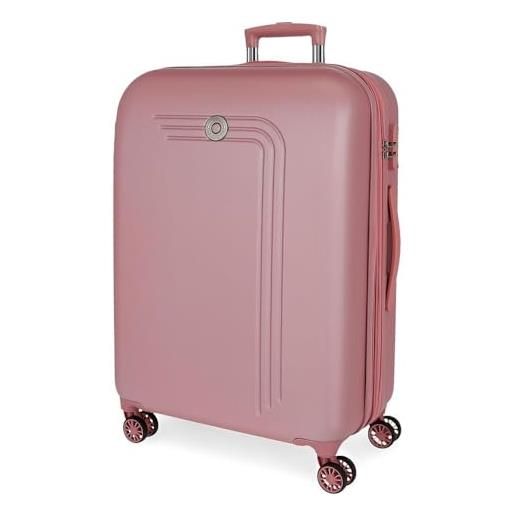 MOVOM riga valigia grande rosa 56 x 80 x 29 cm rigida abs chiusura tsa 91l 4,7 kg 4 ruote doppie bagaglio mano, rosa, taglia unica, valigia grande