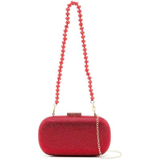 SERPUI clutch emma con strass - rosso