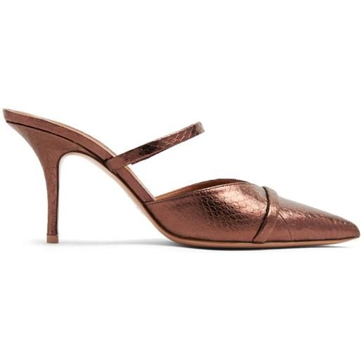 Malone Souliers mules goffrate frankie 70mm - marrone