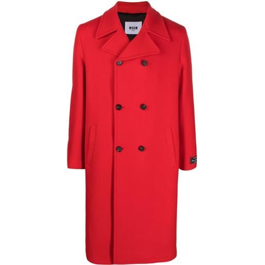 MSGM cappotto sartoriale doppiopetto - rosso