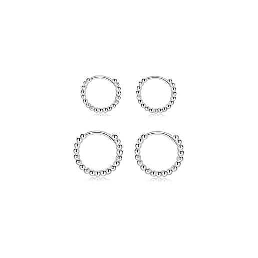 CRASLYMO orecchini a cerchio in argento 925, 3 paia di orecchini a cerchio in oro (8 mm/10 mm/12 mm) | orecchini a cerchio piccoli huggies per donna, uomo e ragazza, metallo lega di acciaio
