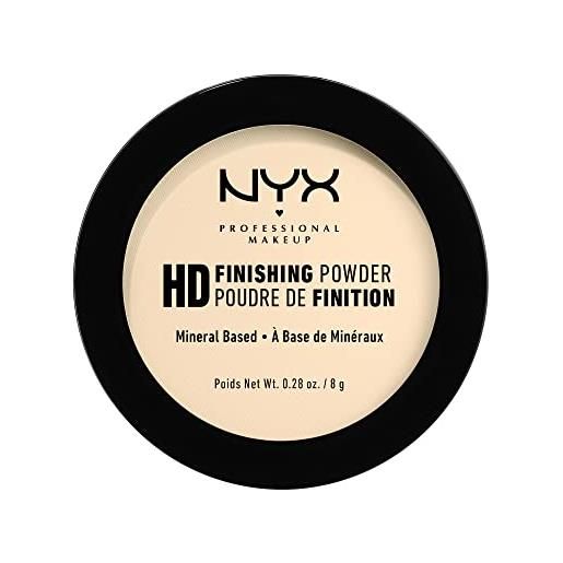 Nyx professional makeup high definition finishing powder, cipria in polvere compatta, opacizzante, finish matte, tonalità banana