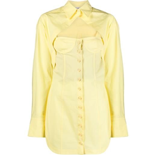 The Attico chemisier in stile corsetto con cut-out - giallo