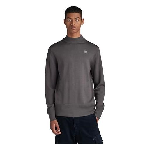 G-STAR RAW premium core mock knitted sweater felpa, grigio (axis d21932-b692-5781), m uomo