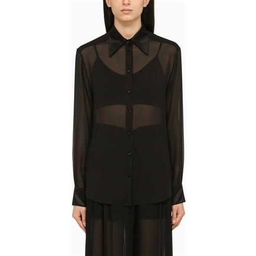 Dolce&Gabbana camicia semi-trasparente nera