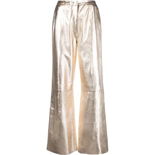 Forte Forte pantaloni a gamba ampia metallizzati - oro