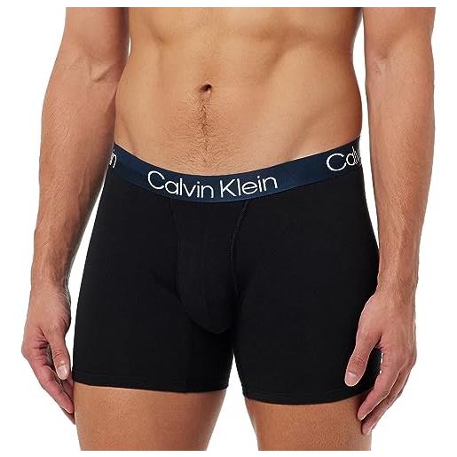 Calvin Klein boxer uomo confezione da 3 elasticizzati, multicolore (b- vaprs gry, dark olive, bl bry wb), m