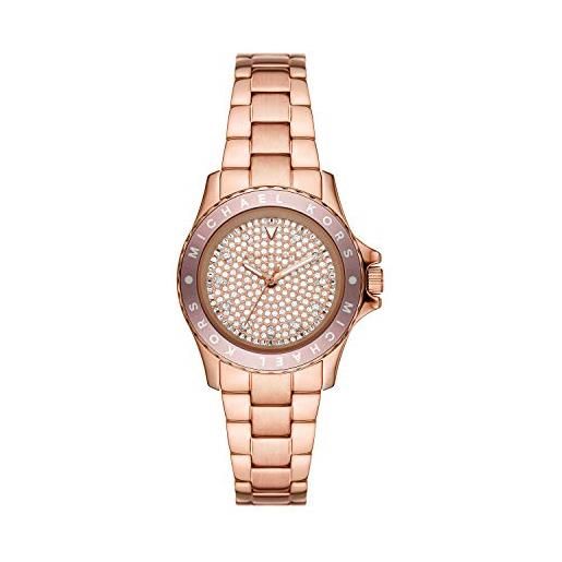 Michael Kors women's kenly quartz watch with stainless steel strap, rose gold, 18 (model: mk6956)