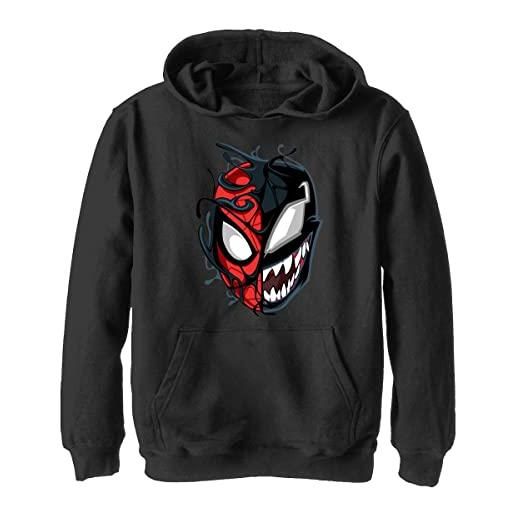 Marvel peter venom hoodie hooded sweatshirt, nero, 9/10 bambini e ragazzi