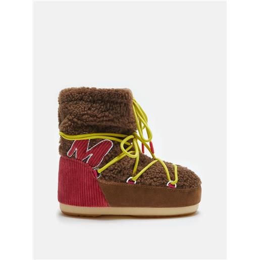 Moon boot icon light low m-patch marrone shearling