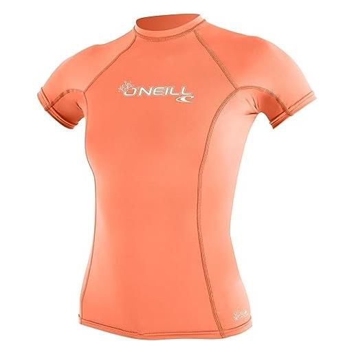 O'neill wetsuits wms basic skins short sleeve sun shirt, camicia donna, acqua chiara, m