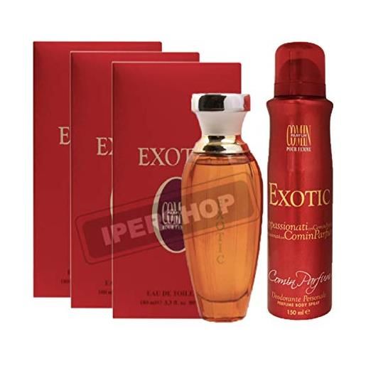 DC CASA set exotic: 3x profumo 100 ml + deodorante spray 150 ml