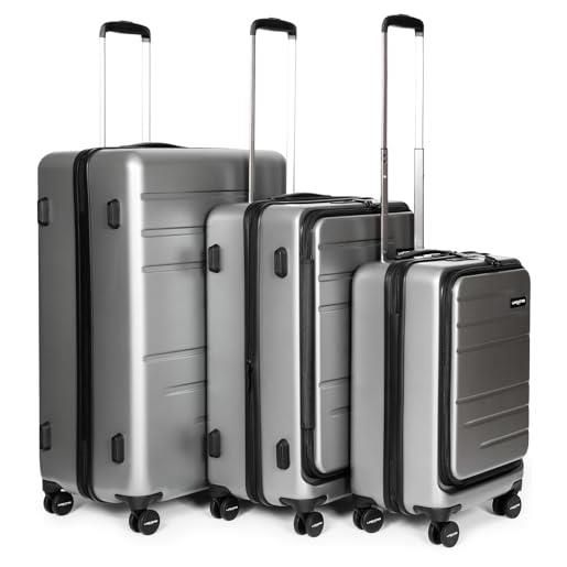 Lancaster set di 3 bagagli, grigio, xxl, grigio, xxl