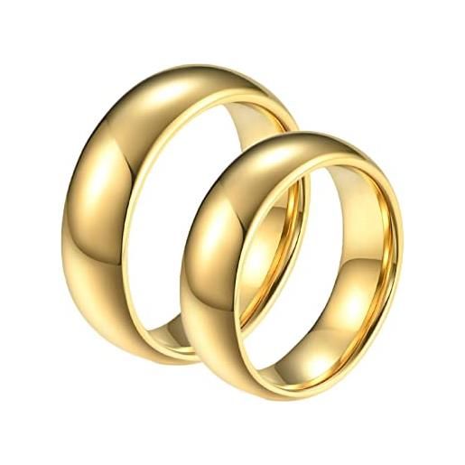 Whoiy anelli fidanzamento coppia oro, anelli da uomo carburo di tungsteno anello lucido 8mm anelli di coppia anniversario