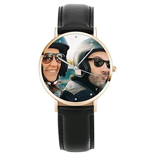 SOUFEEL orologio donna orologio da polso fotografico personalizzato testo 45mm impermeabile regali per san valentino uomo e donna coppia