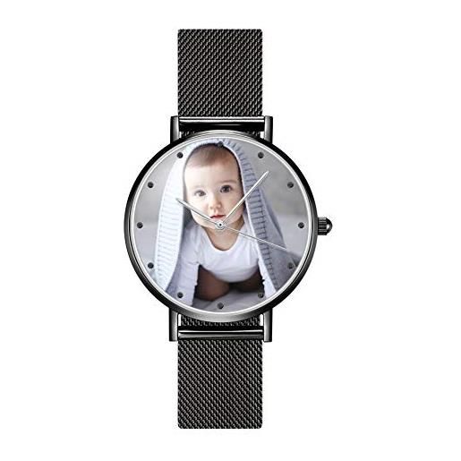 SOUFEEL orologio donna orologio da polso fotografico personalizzato testo 45mm impermeabile regali per san valentino uomo e donna coppia