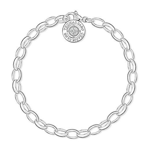 Thomas Sabo charm club bracciale da donna, argento 925 e diamante palla bianco, taglia 14.5 cm