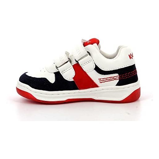 Kickers kalido, scarpe da ginnastica unisex-bambini, blanc marine rouge, 31 eu