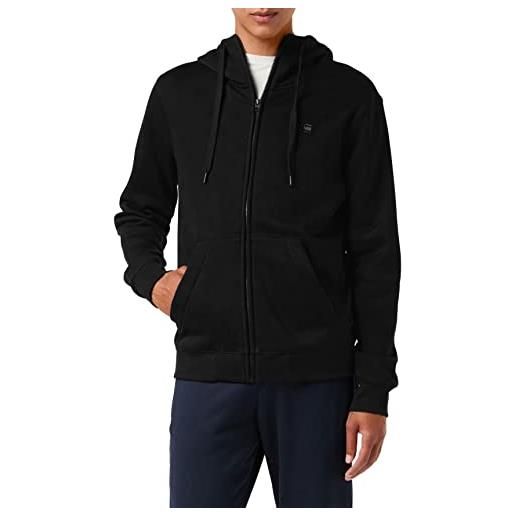 G-STAR RAW premium core hooded zip thru sweater donna , nero (dk black d16122-c235-6484), xl