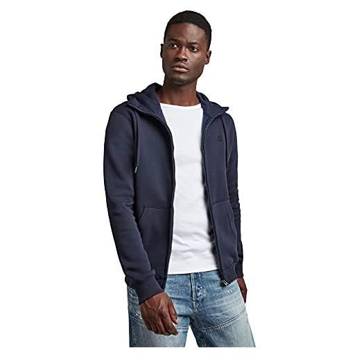 G-STAR RAW premium core hooded zip sweater da uomo, blu (sartho blue c235-6067), m