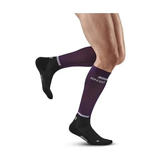 CEP - calzini a compressione da uomo | calze lunghe in viola/nero con compressione | calze a compressione rigeneranti da uomo | taglia v | xl, viola/nero, xl