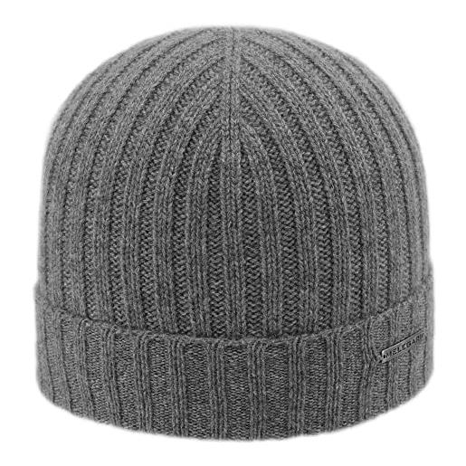 Melegari berretto cuffia beanie verona | 100% cashmere | made in italy | unisex (55-61, grigio medio)