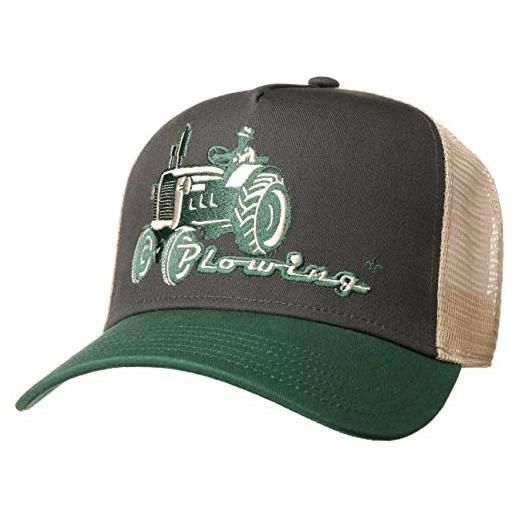 LIERYS cappellino trucker plowing uomo - mesh cap berretto baseball snapback, con visiera, visiera estate/inverno - taglia unica verde