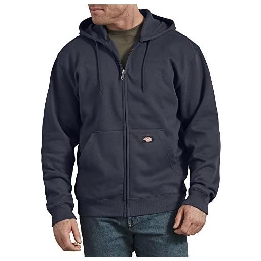 Dickies men's full zip fleece hoodie, dark navy, medium