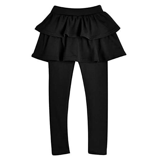 Happy Cherry leggings con gonna a balze per ragazze pantaloni elastici lunghi comfort per scuola grigio scuro 9 anni