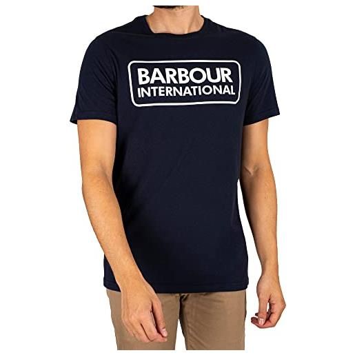 Barbour international t-shirt uomo blu large logo tee