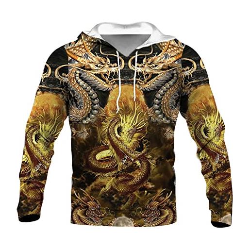 keephen felpe con cappuccio da uomo viking dragon pullover stampato in 3d autunno inverno magliette con cappuccio a maniche lunghe con tasche